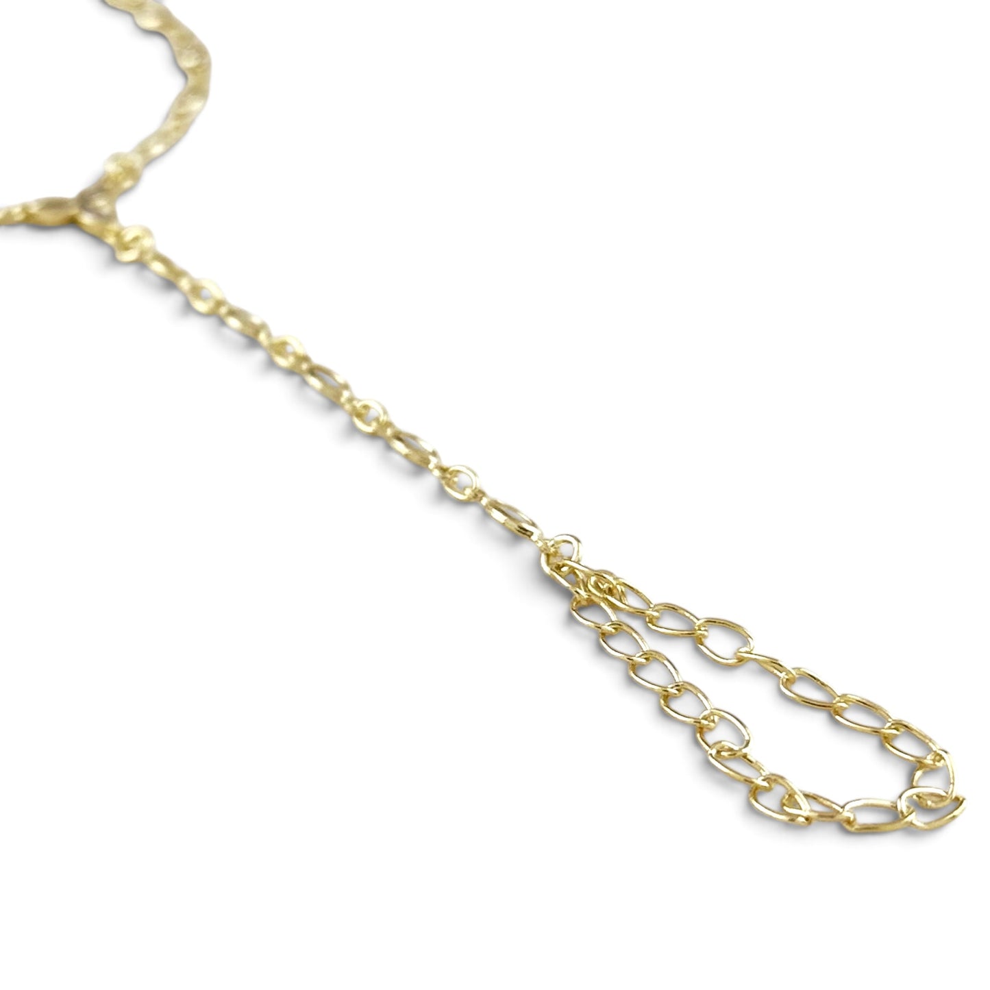 Ellipse Bezel CZ 18K Gold Filled Hand Chain Bracelet