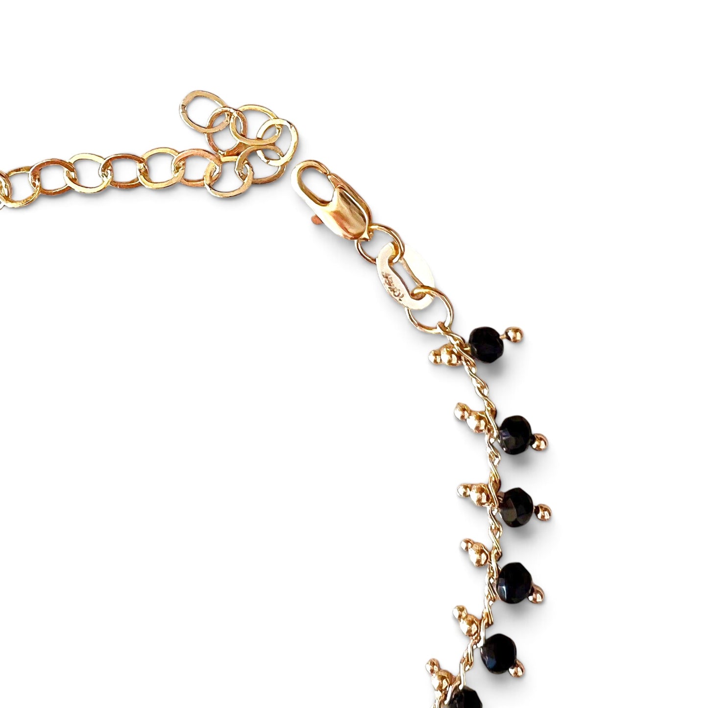 Black Beaded 18K Gold Filled Bracelet