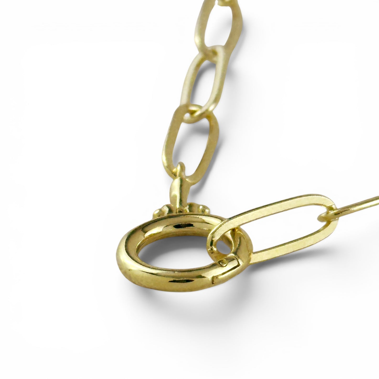 Paperclip Chain Carabiner 18K Gold Filled Necklace