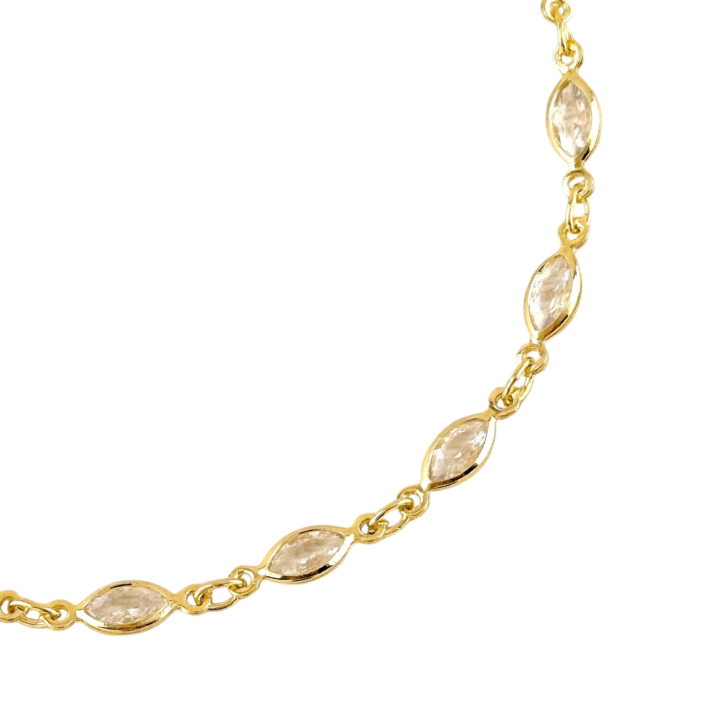 Ellipse Bezel CZ 18K Gold Filled Bracelet