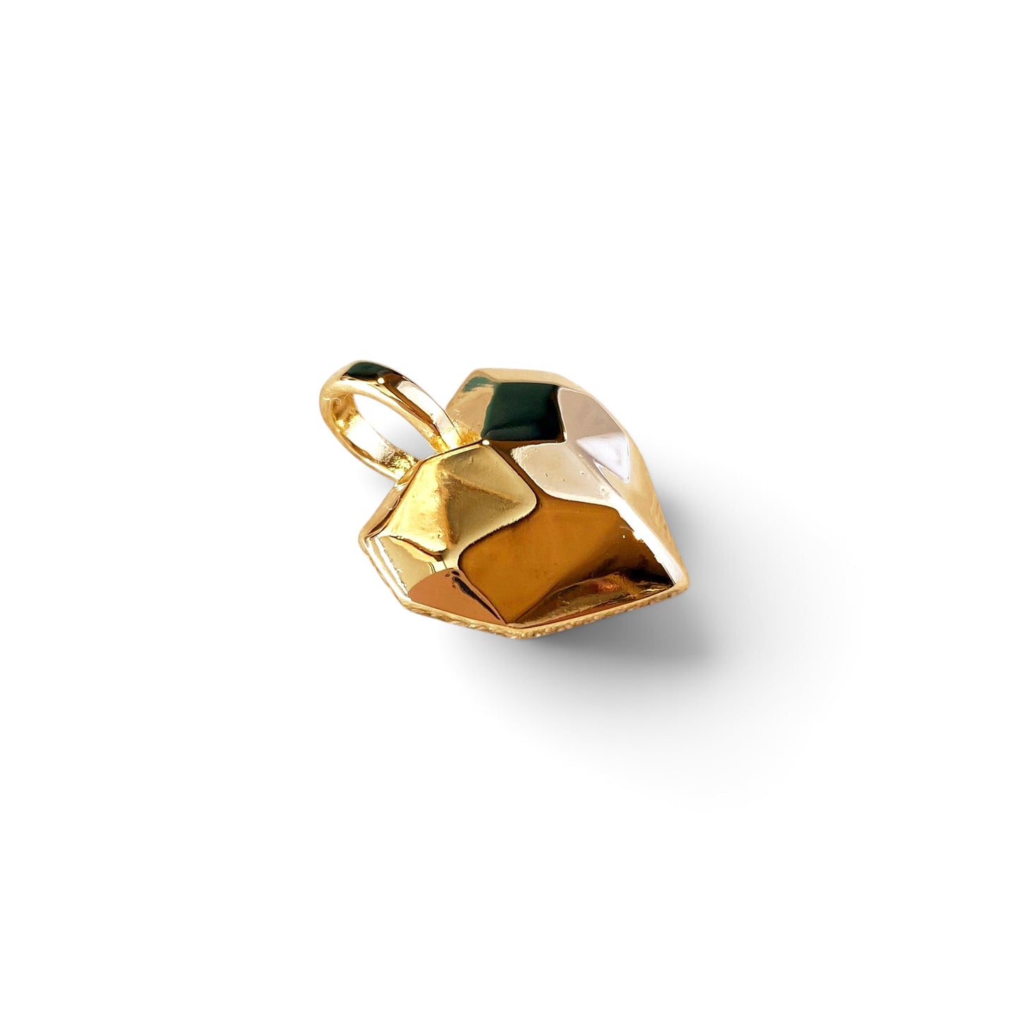 Faceted Heart 25mm 18K Gold Filled Pendant