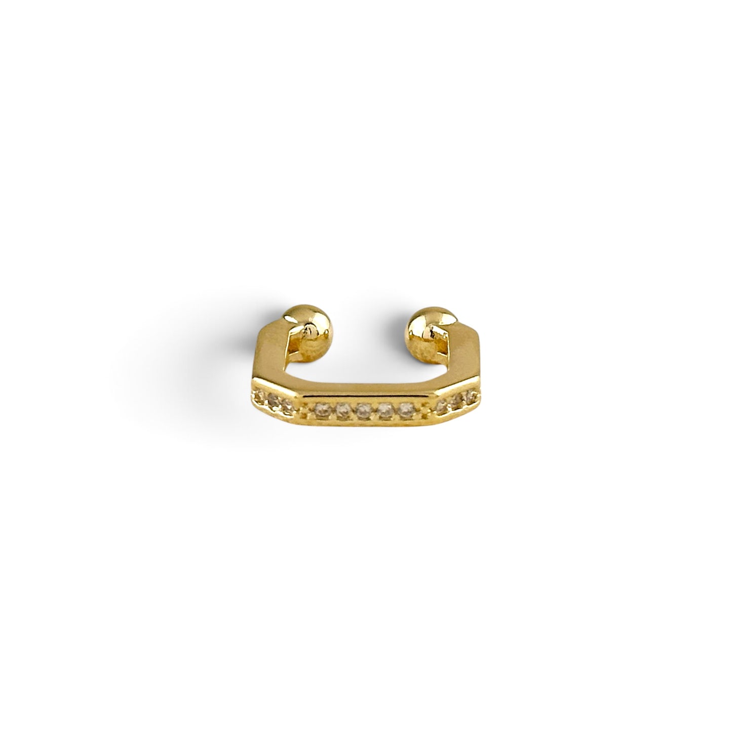 Square CZ 18K Gold Filled Ear Cuff