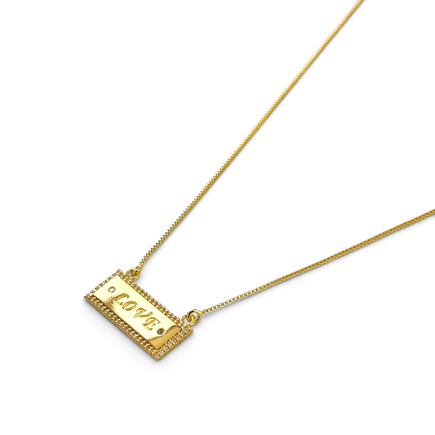 Love Script 25mm 18K Gold Filled Necklace