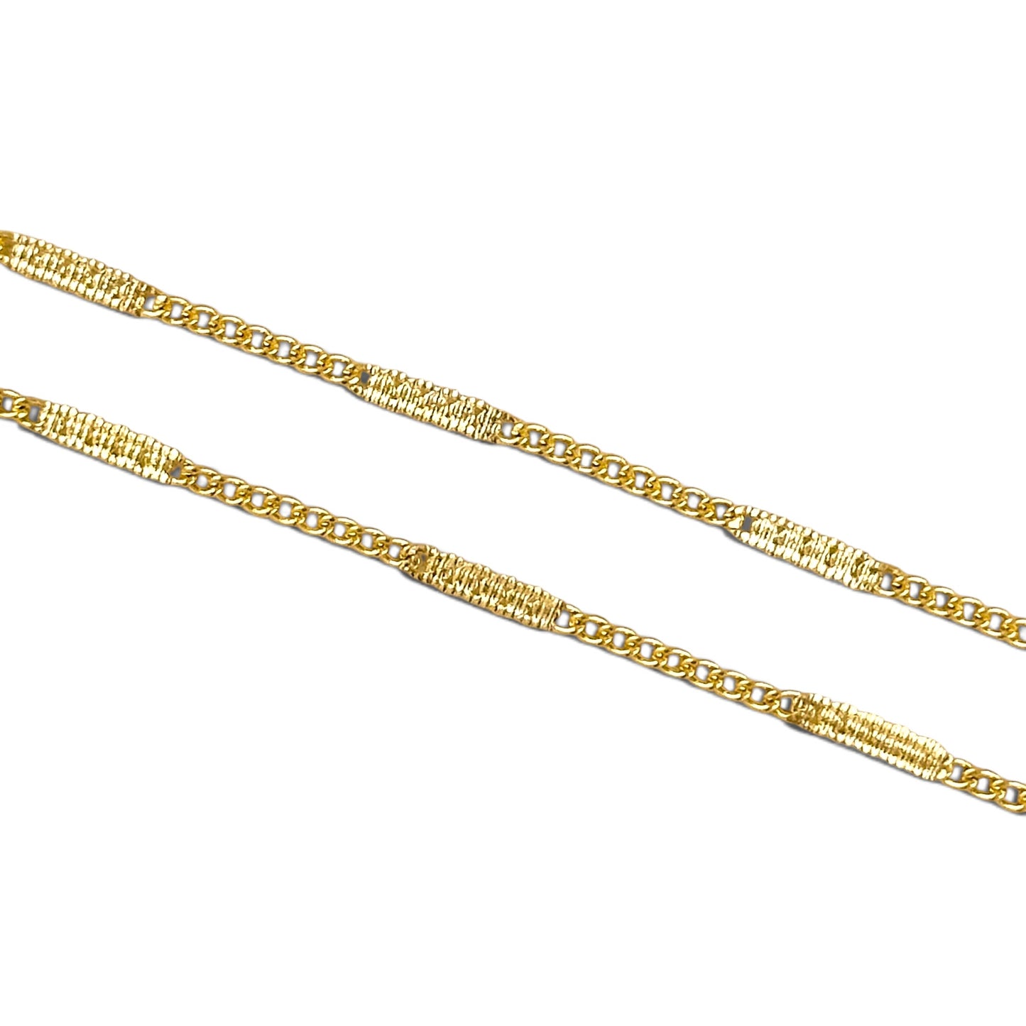 Pressed Bar Detail 18K Gold Filled Belly Chain