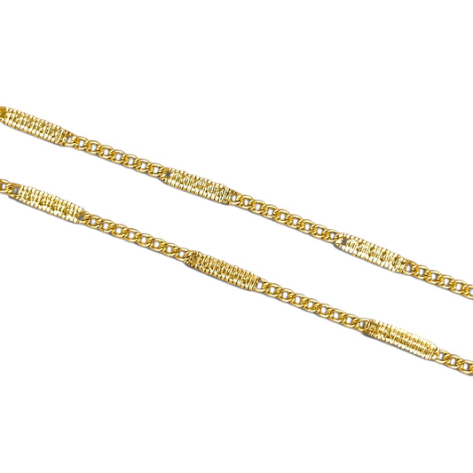 Pressed Bar Detail Belly Chain in 18K gold-filled, view 3