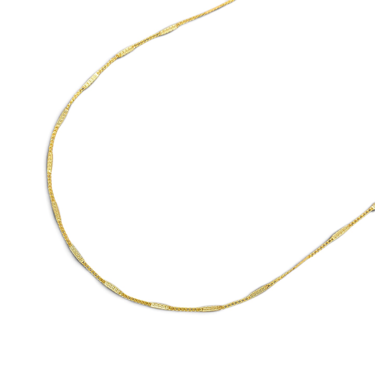 Pressed Bar Detail 18K Gold Filled Belly Chain