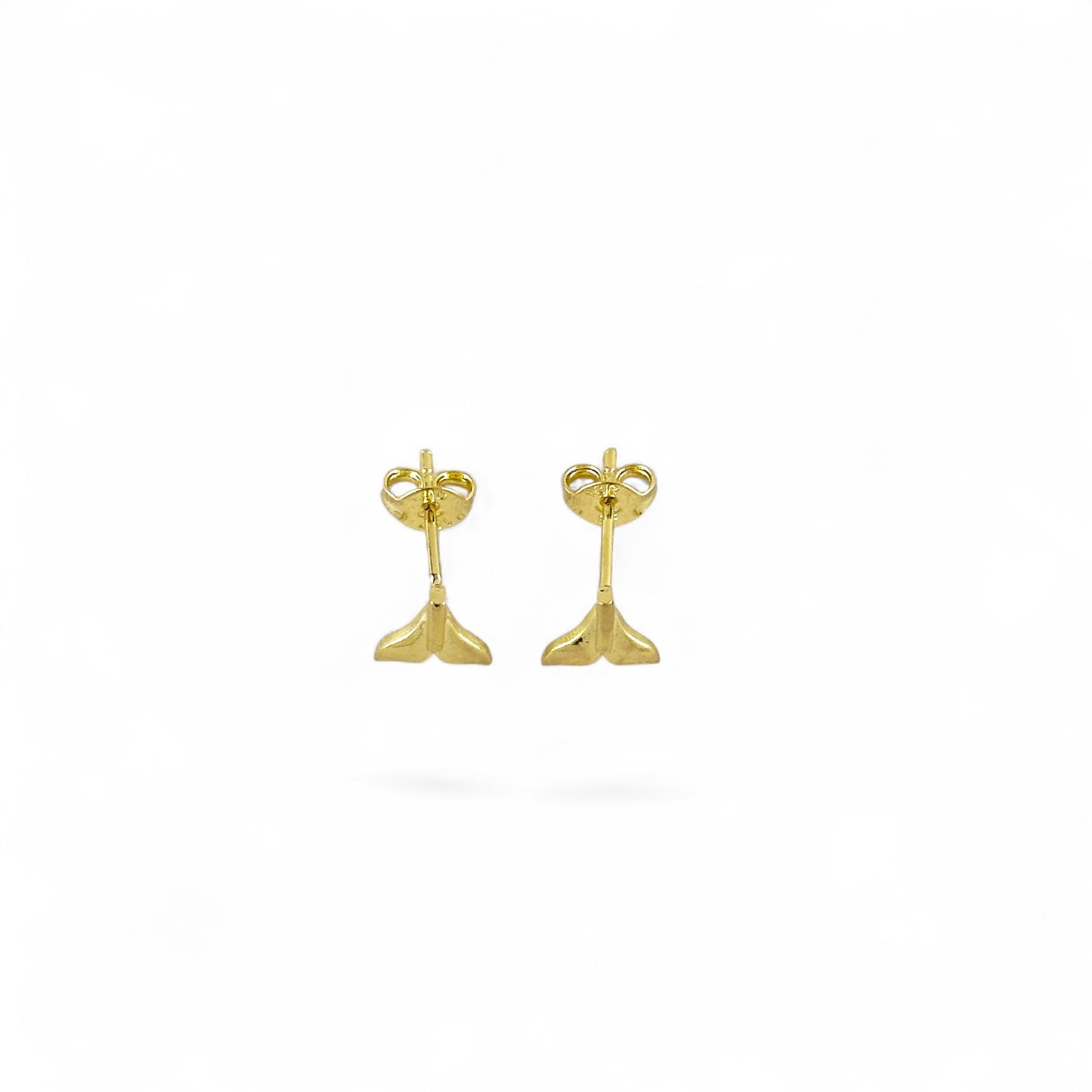 Whale Tail 7mm 18K Gold Filled Stud Earrings