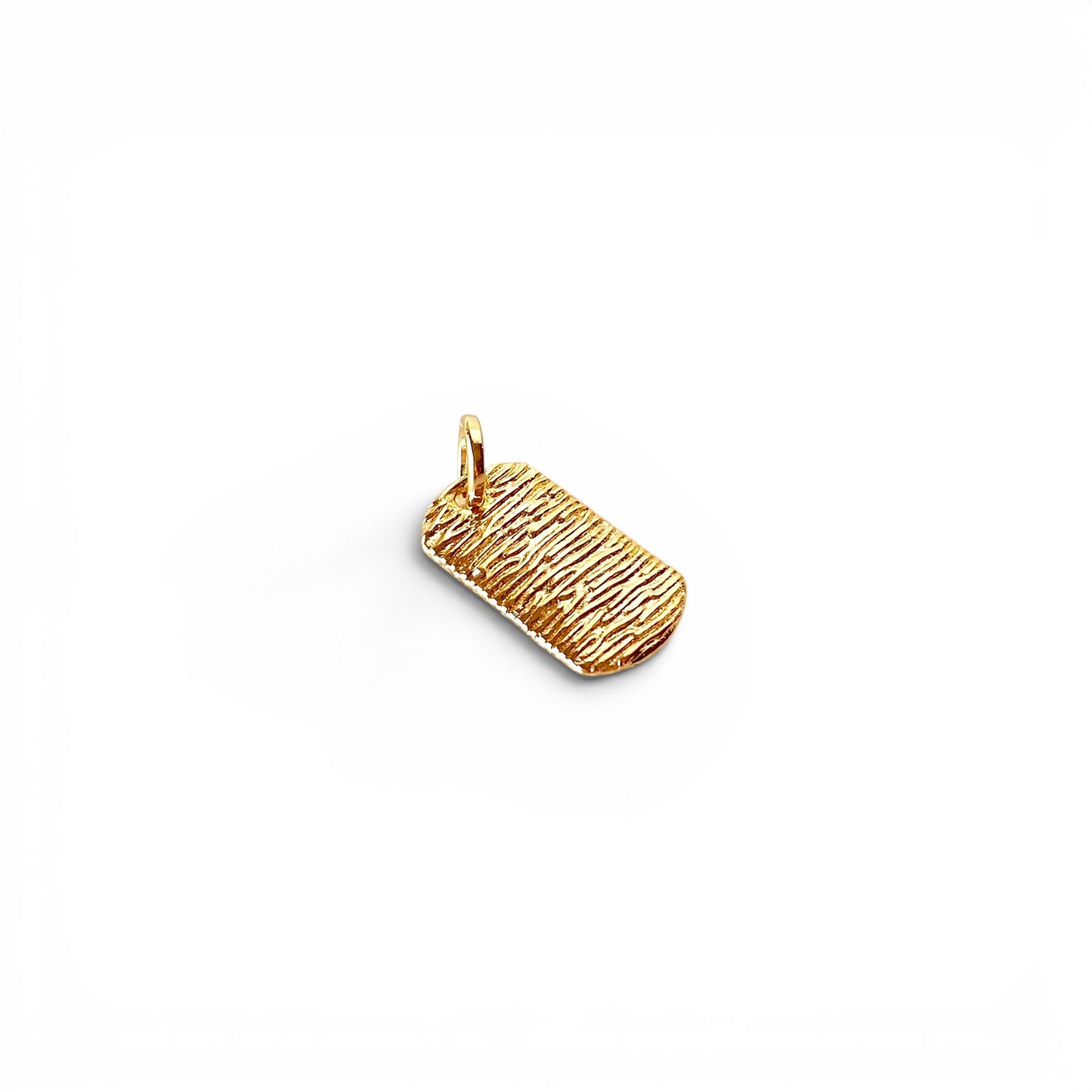 Textured Dog Tag 20mm 18K Gold Filled Pendant