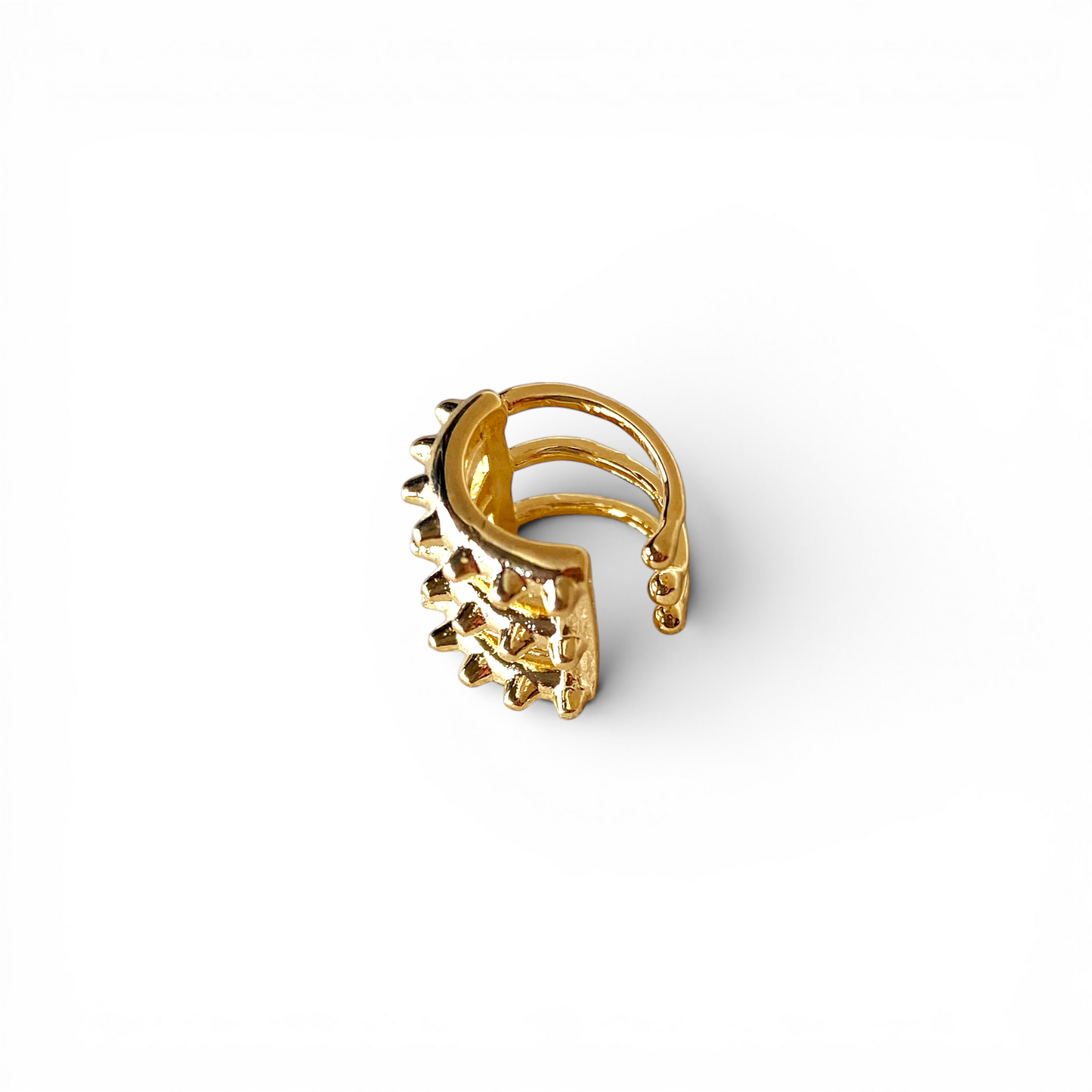 Triple Short Spike 18K Gold Filled Ear Cuff