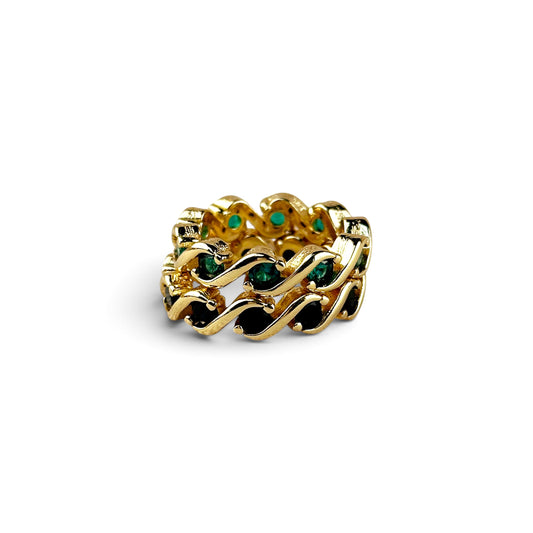 Colored CZ Wave Eternity Ring