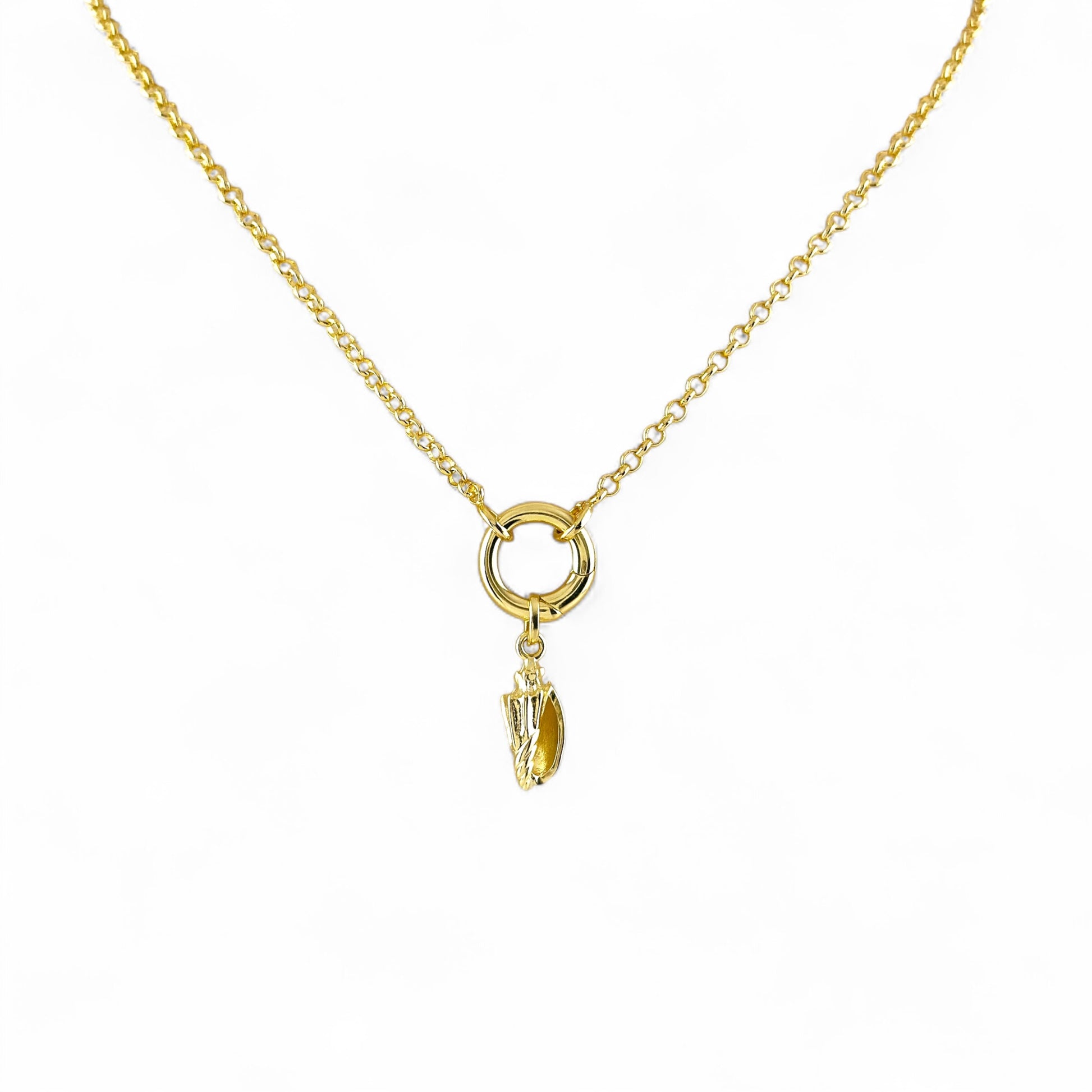Conch Shell Charm on carabiner necklace