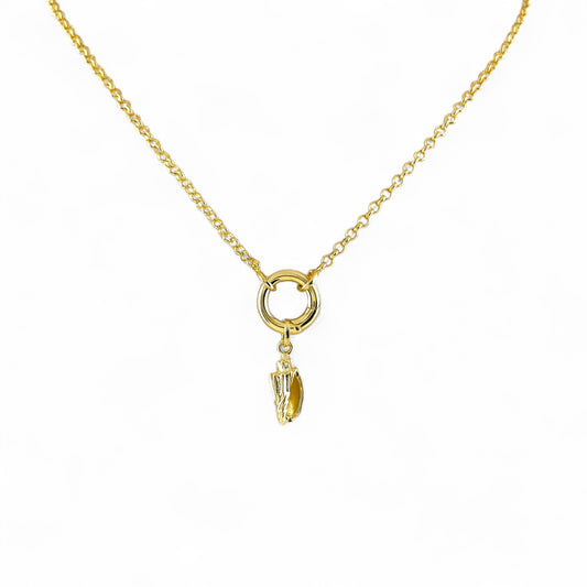 Conch Shell Charm on carabiner necklace