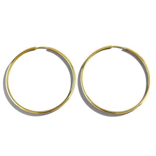 Continuous Hoop 40mm 18K Gold Filled Earrings