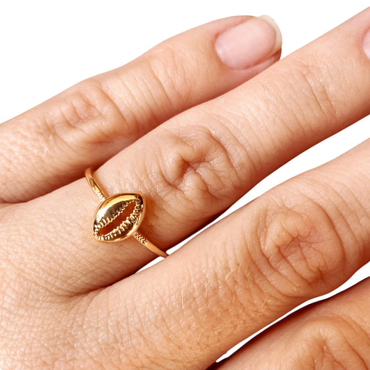 Cowrie Shell 18K Gold Filled Ring