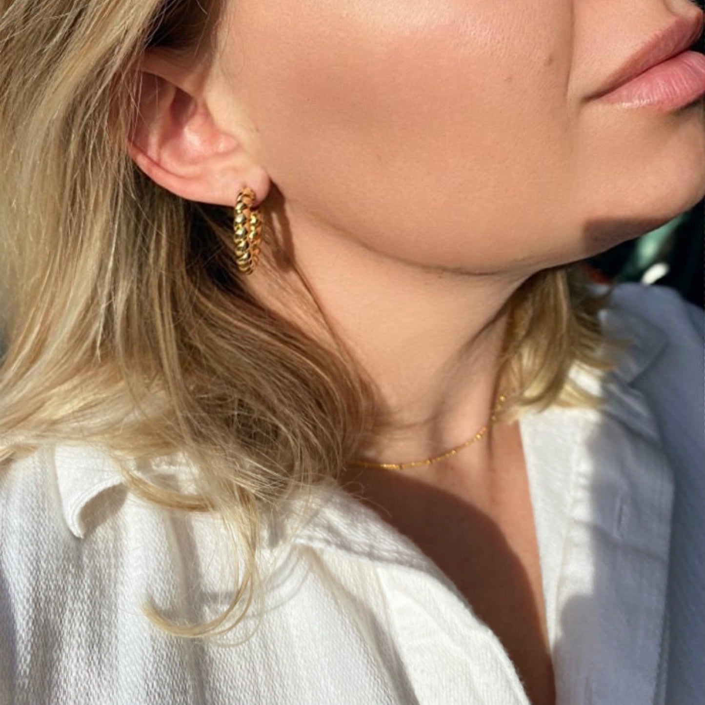 20mm Twisted Tube Hoop 18k Gold Filled Earrings