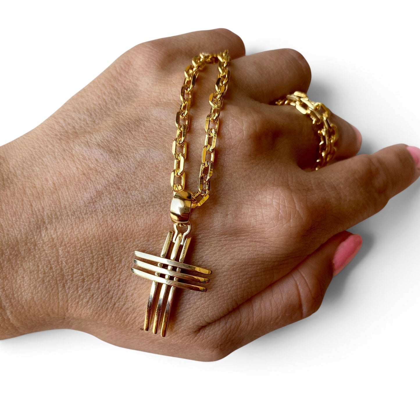 Cross 38mm 18K Gold Filled Pendant