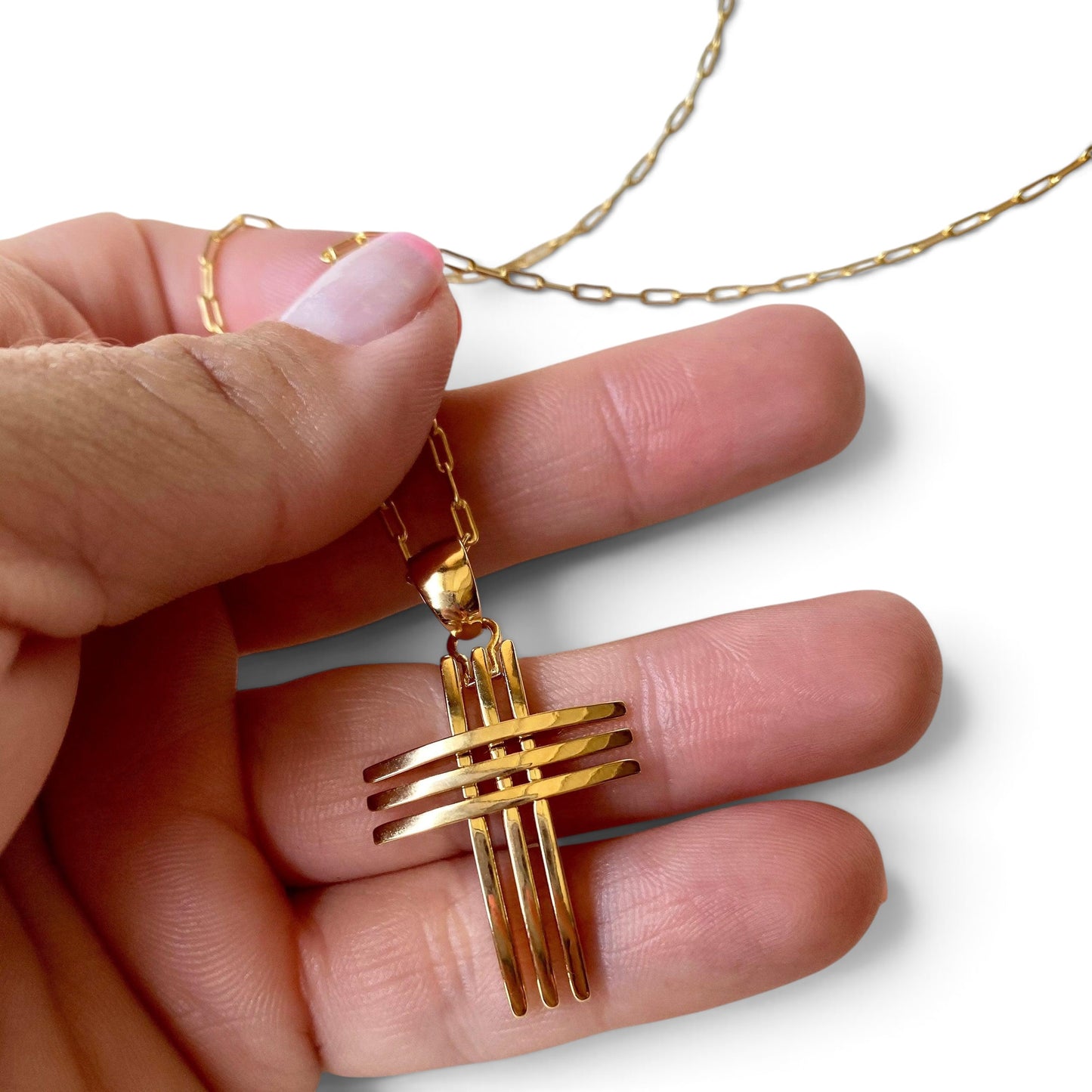Cross 38mm 18K Gold Filled Pendant
