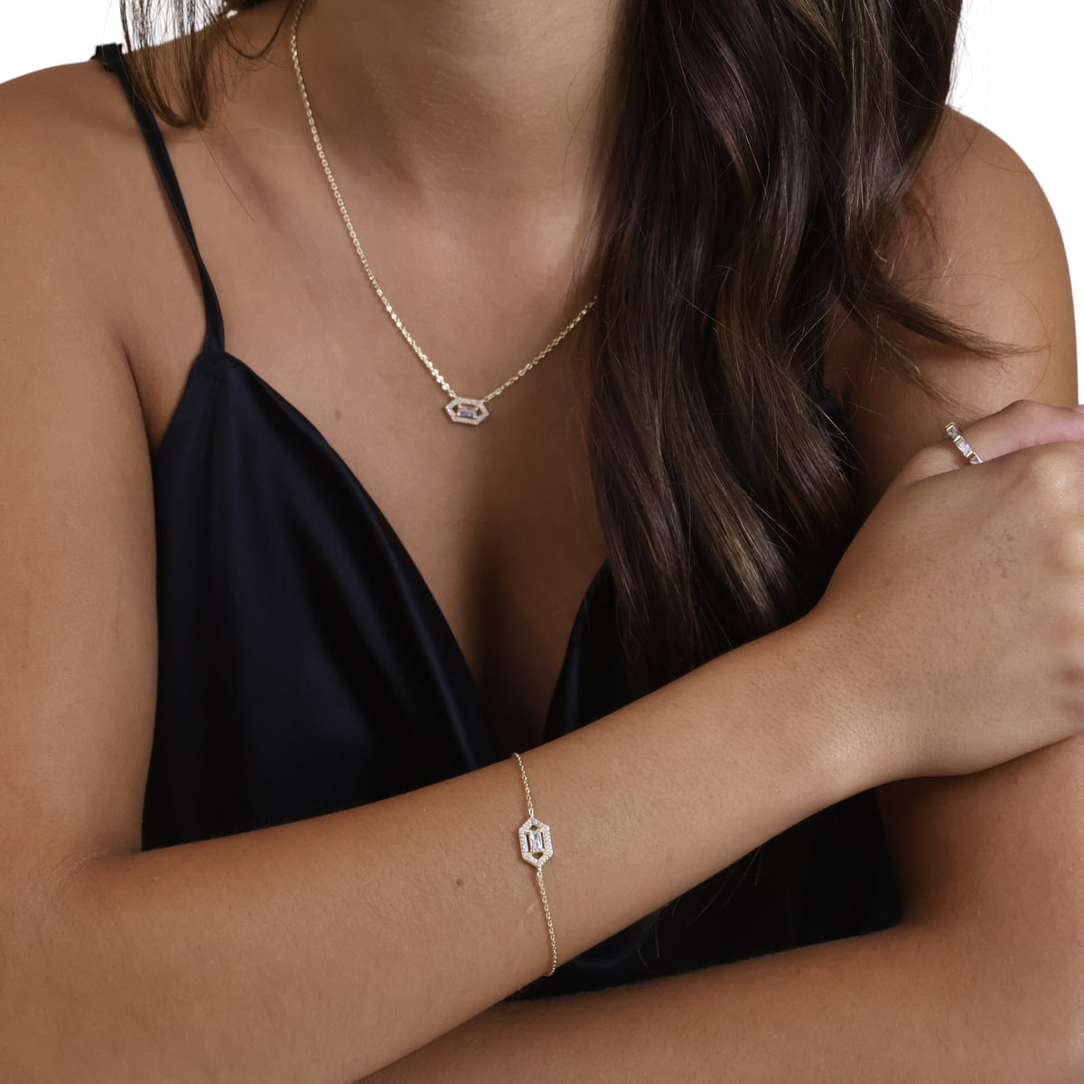 Crystal Birthstone CZ  Bracelet on Model