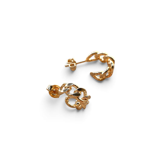 Curb Link Open Hoop Earrings