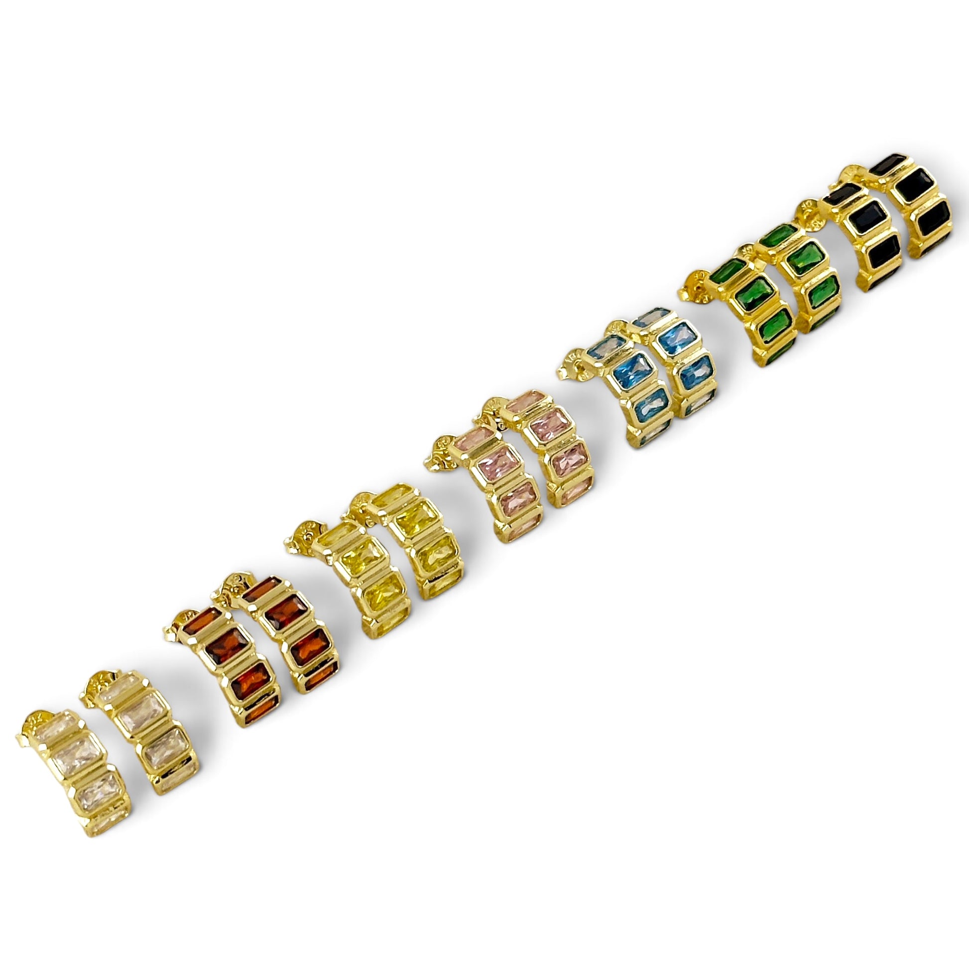 Cz Baguette Stud Earrings 