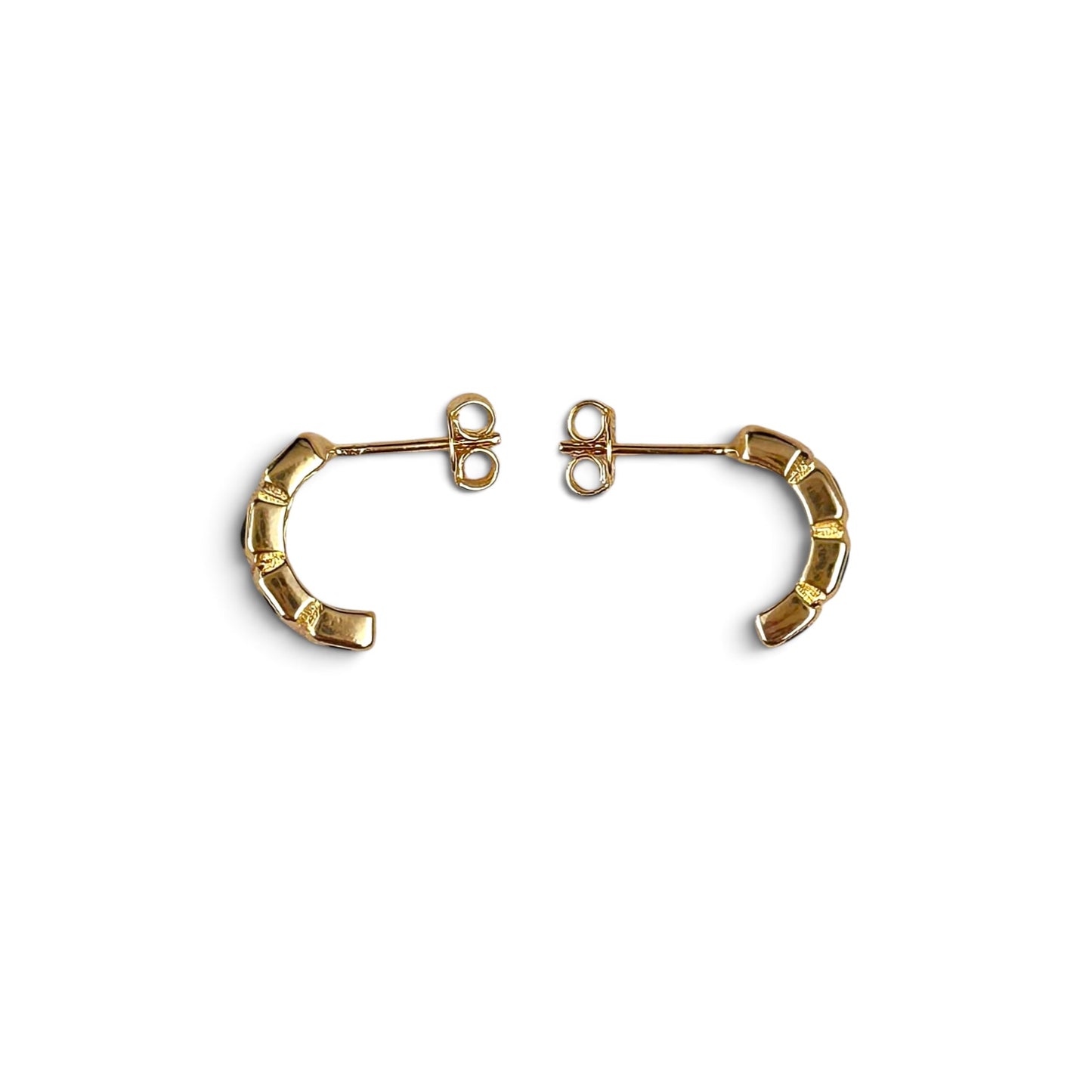 Cz Baguette Stud Earrings Sideview