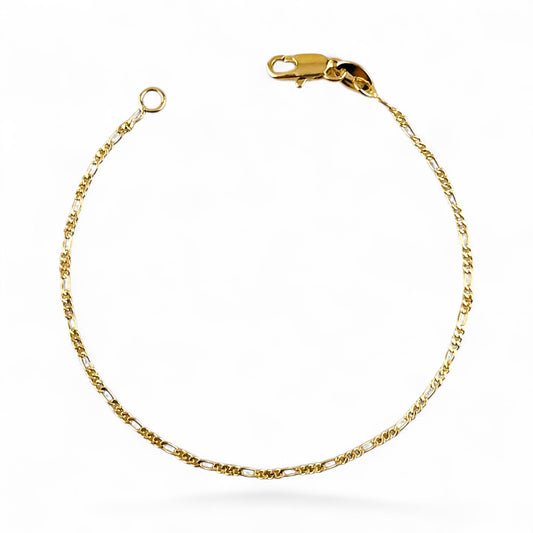 Figaro Chain 1.5mm Bracelet in 18K gold-filled