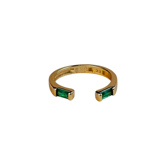 Baguette CZ Open 18k Gold Filled Ring