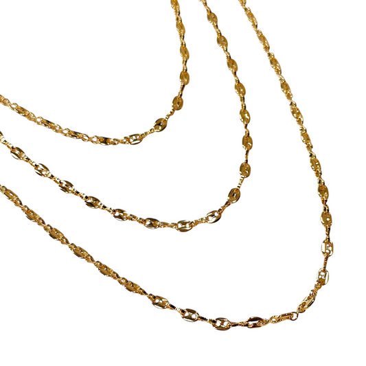 3mm Mariner Chain 18k Gold Filled Necklace
