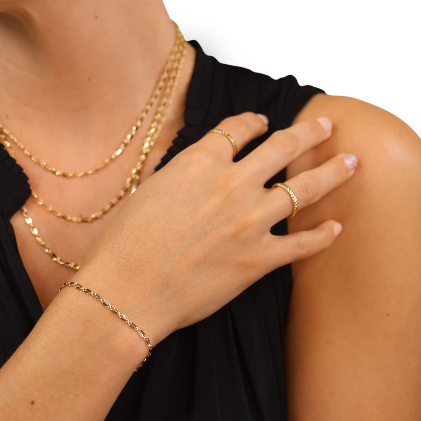 3mm Lip Chain 18k Gold Filled Bracelet