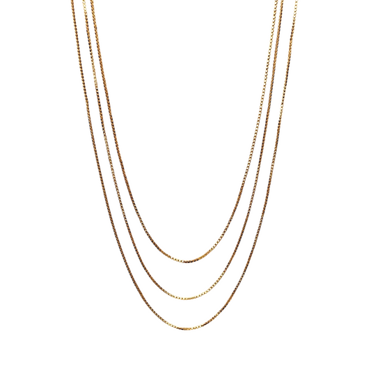 1mm Box Chain 18K Gold Filled Necklace