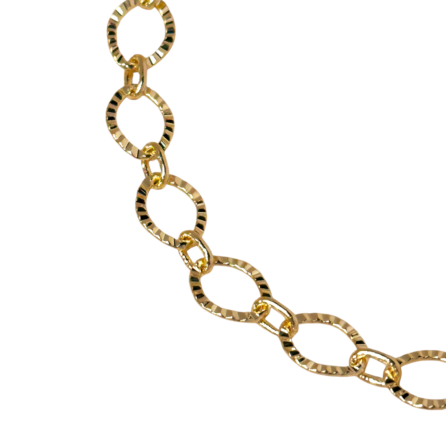 Diamond Cut Link Chain 18k Gold Filled Bracelet