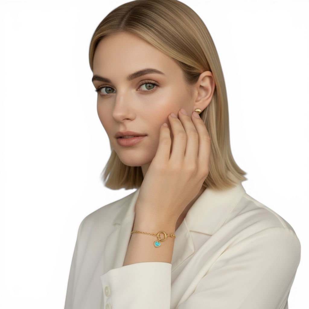 Heart Opal 13mm 18K Gold Filled Charm