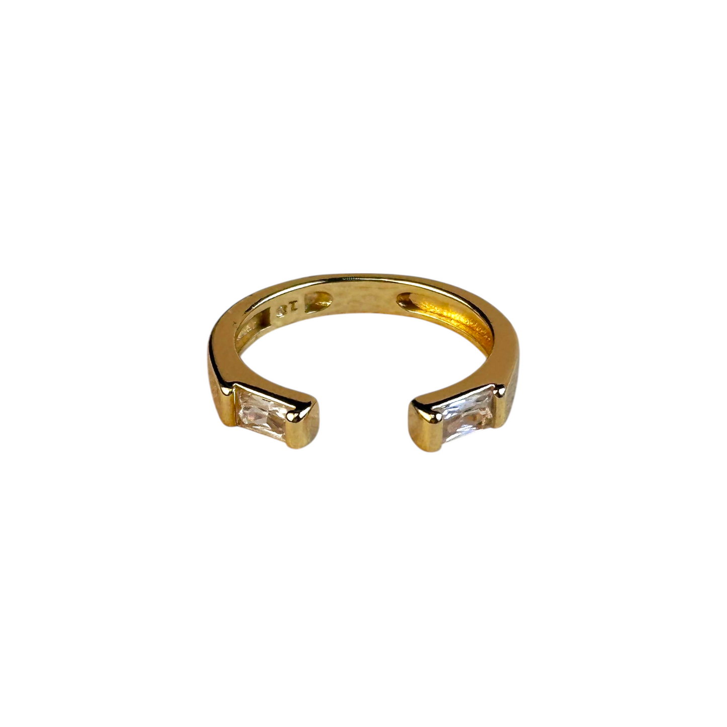 Baguette CZ Open 18k Gold Filled Ring