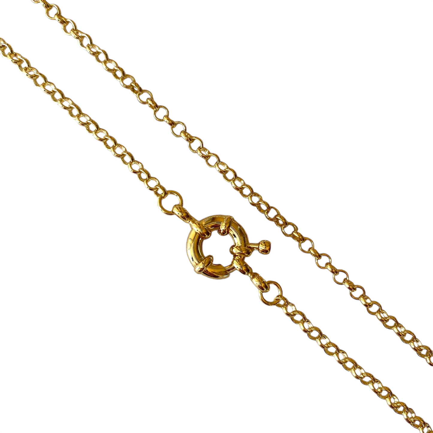2.8mm Spring Clasp Rolo Chain 18k Gold Filled Necklace