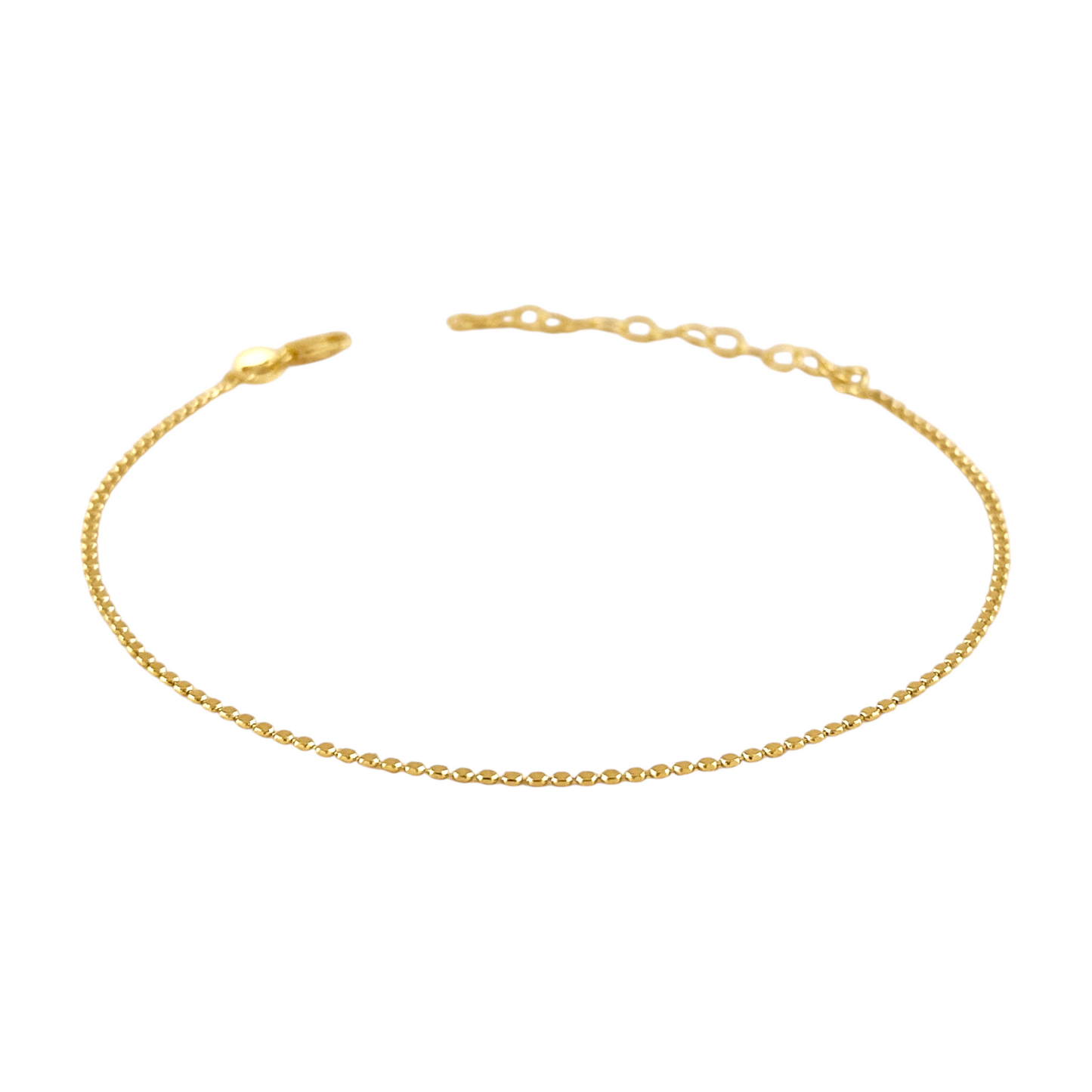 1.5mm Flat Disc Chain 18k Gold Filled Anklet