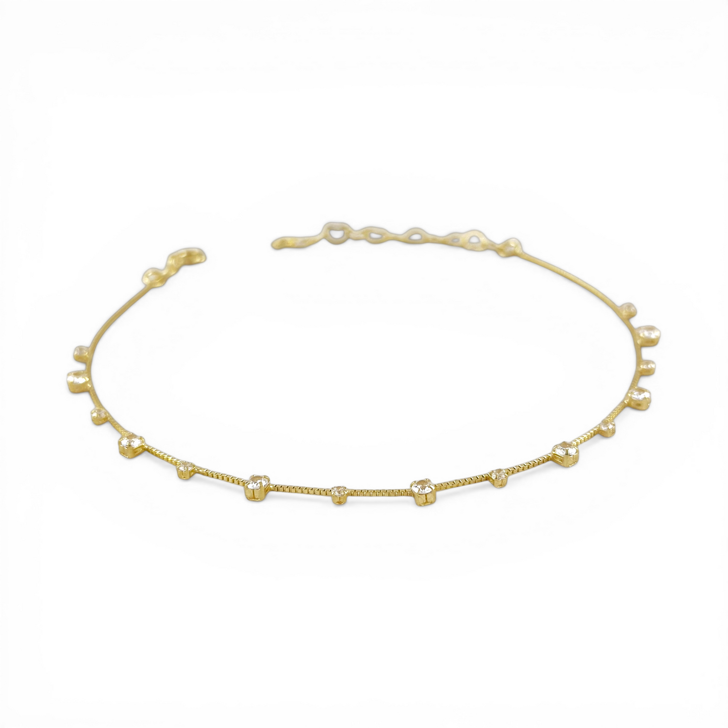 Micro CZ Drop 18K Gold Filled Anklet