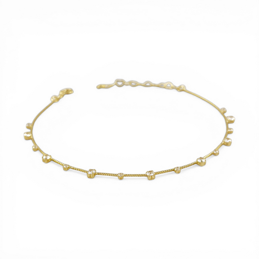 Micro CZ Drop 18K Gold Filled Anklet