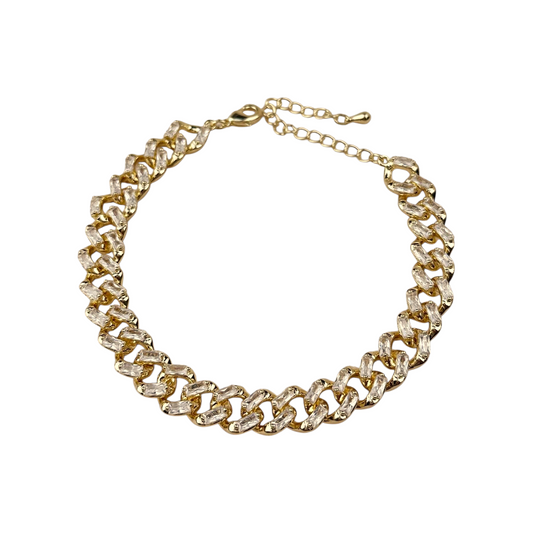 Pavé CZ Cuban Link Chain 18K Gold Filled Bracelet