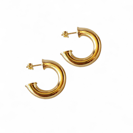 25mm Chunky Open Hoop 18K Gold Filled Earrings