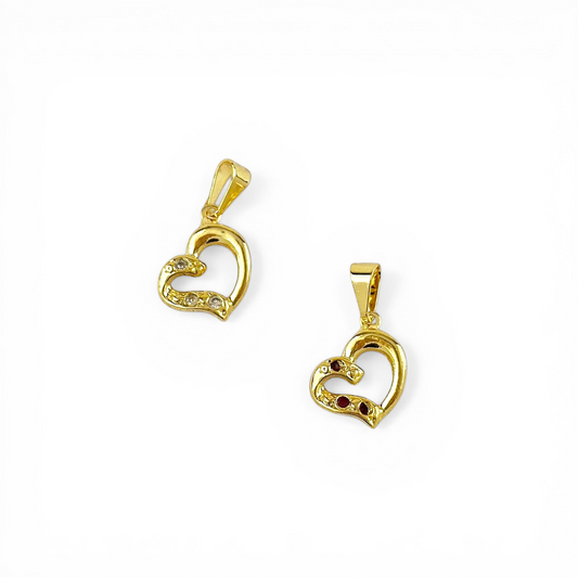 Hollow Heart CZ 18K Gold Filled Pendant