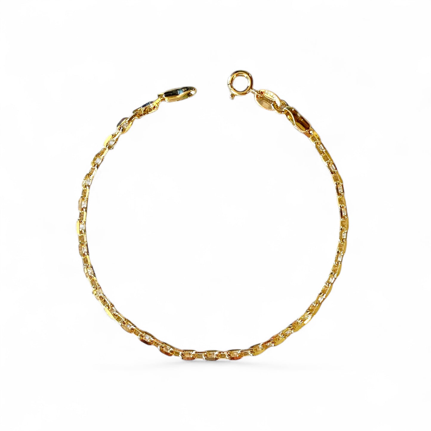Diamond Cut Anchor Link Chain 18K Gold Filled Bracelet