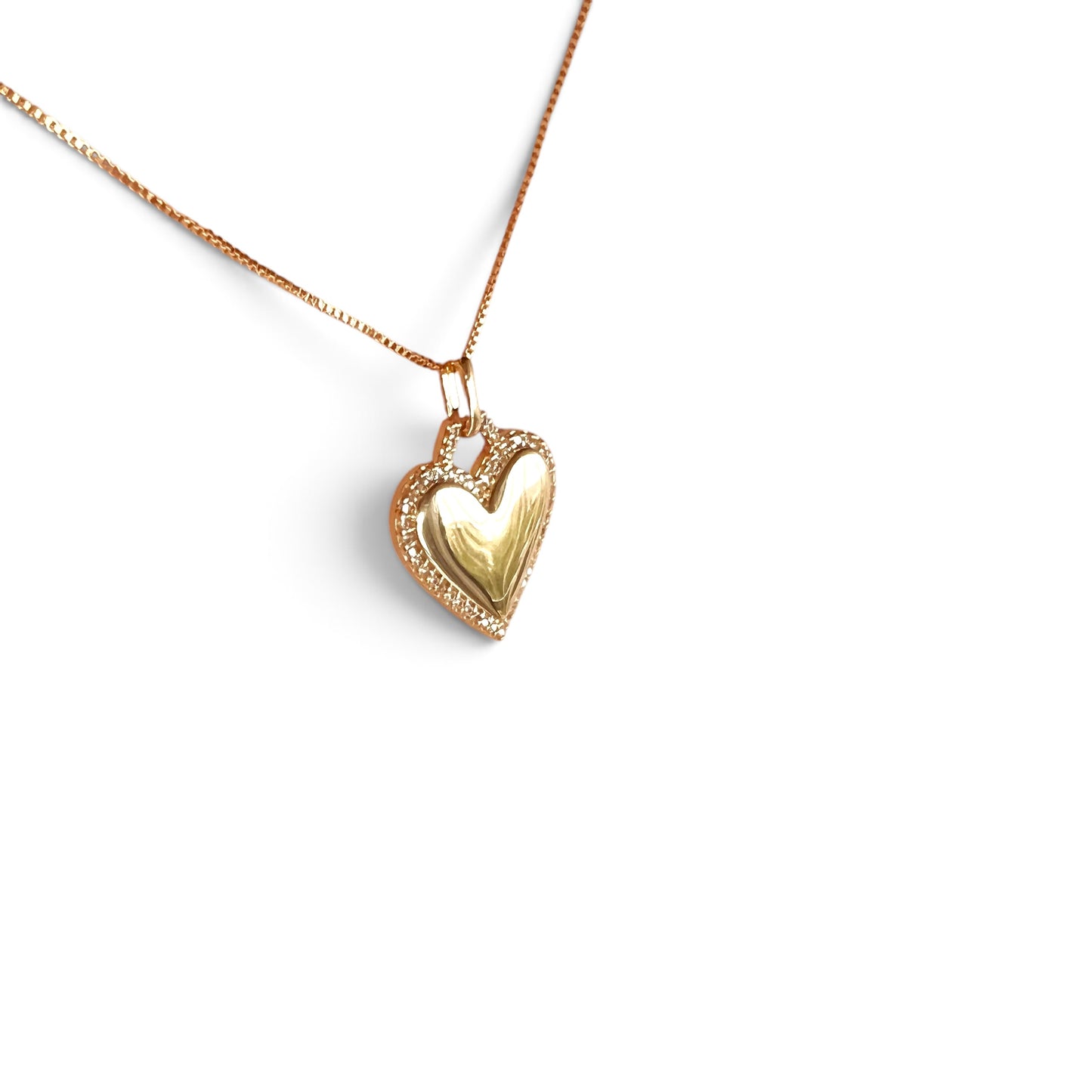 Heart Halo CZ 30mm 18K Gold Filled Pendant