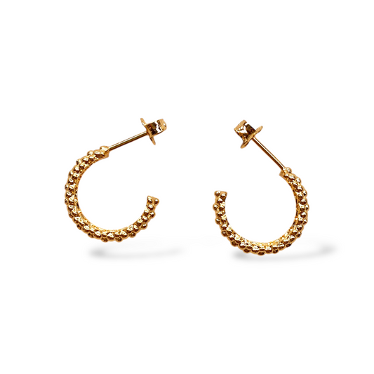 15mm Clustered Ball Open Hoop 18K Gold Filled Earrings