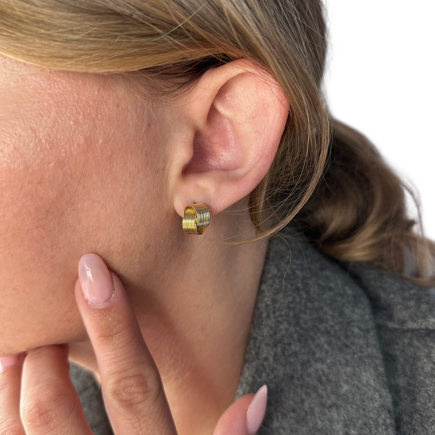 10mm Love Knot Stud 18k Gold Filled Earrings