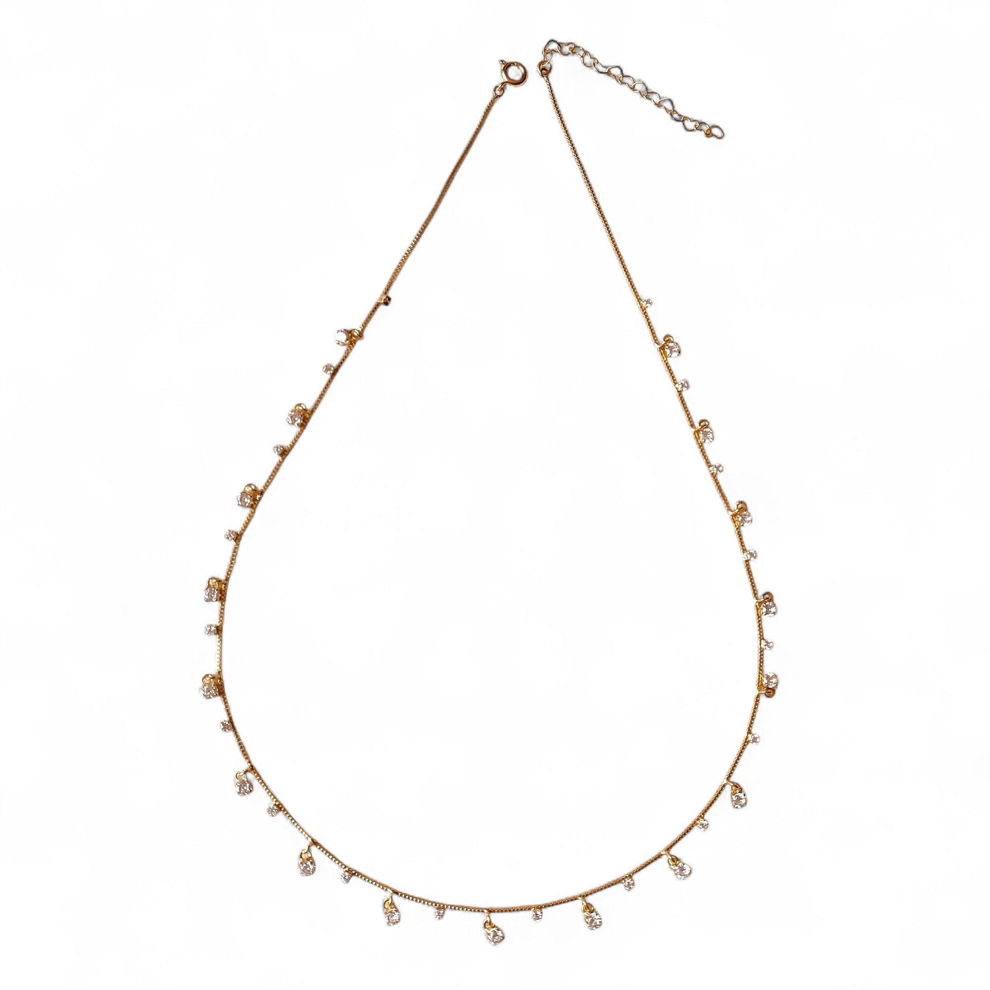 Dangling CZ Sparkle Necklace in 18K Gold Filled