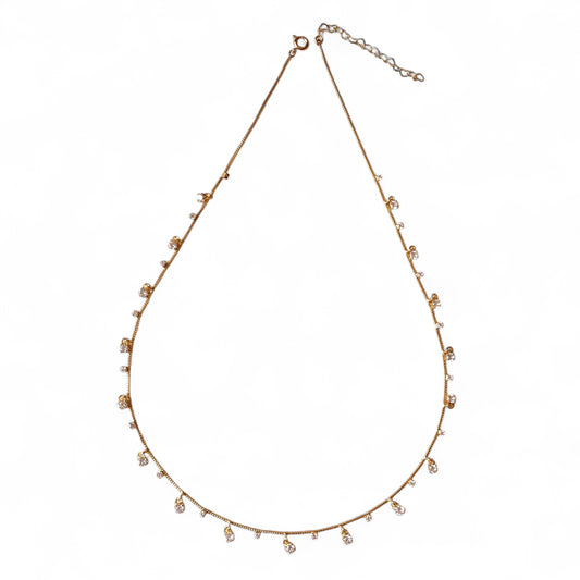Dangling CZ Sparkle Necklace in 18K Gold Filled