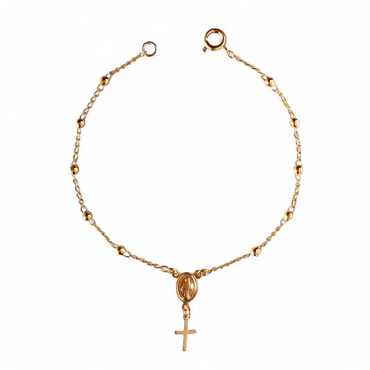 Delicate Rosary 18K Gold Filled Bracelet