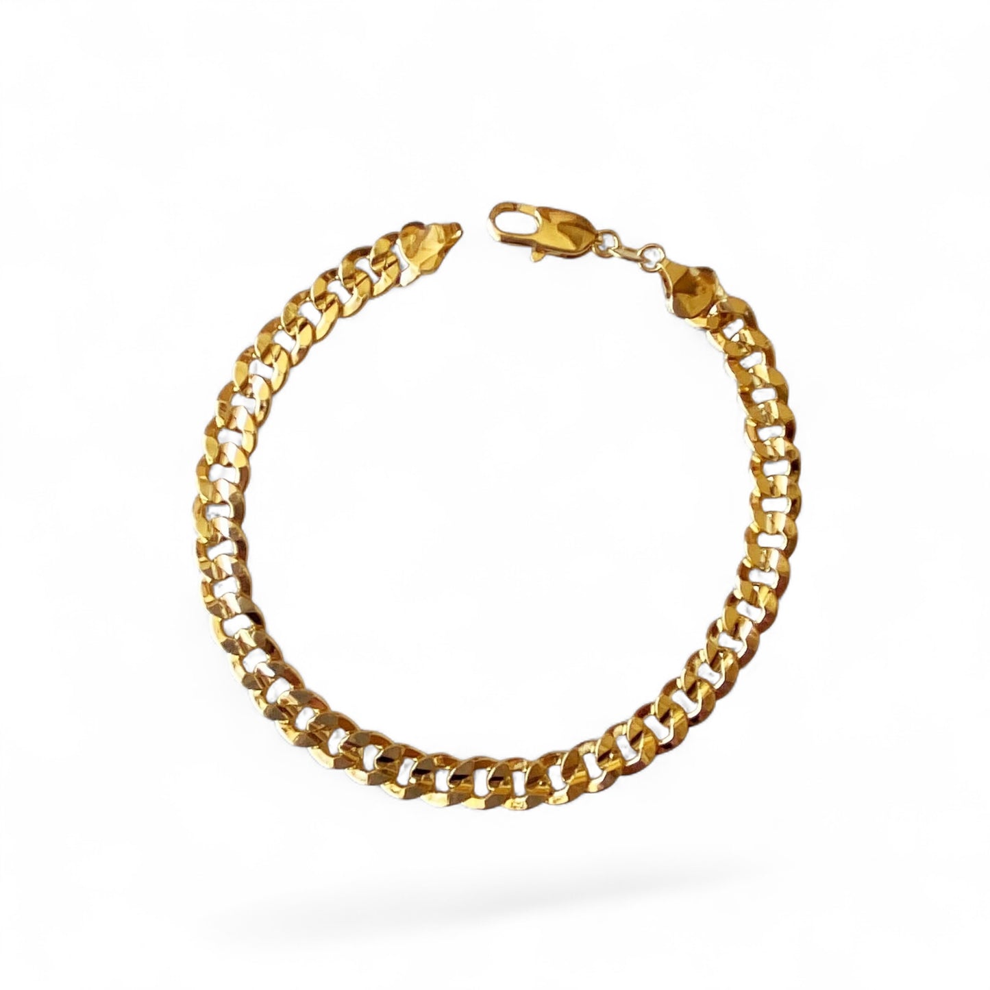 Diamond Cut Cuban Link 8mm 18K Gold Filled Bracelet