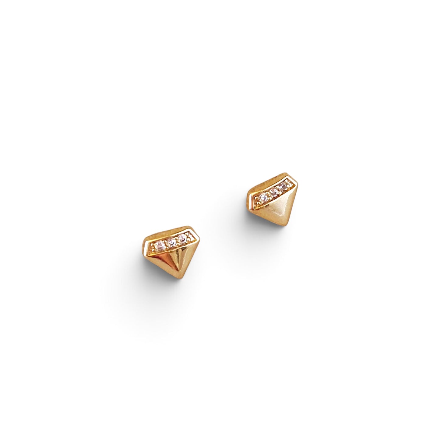 Diamond Shape CZ 5mm 18K Gold Filled Stud Earrings