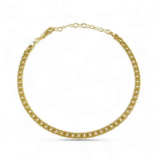 Double Curb Chain 3.25mm 18K Gold Filled Anklet